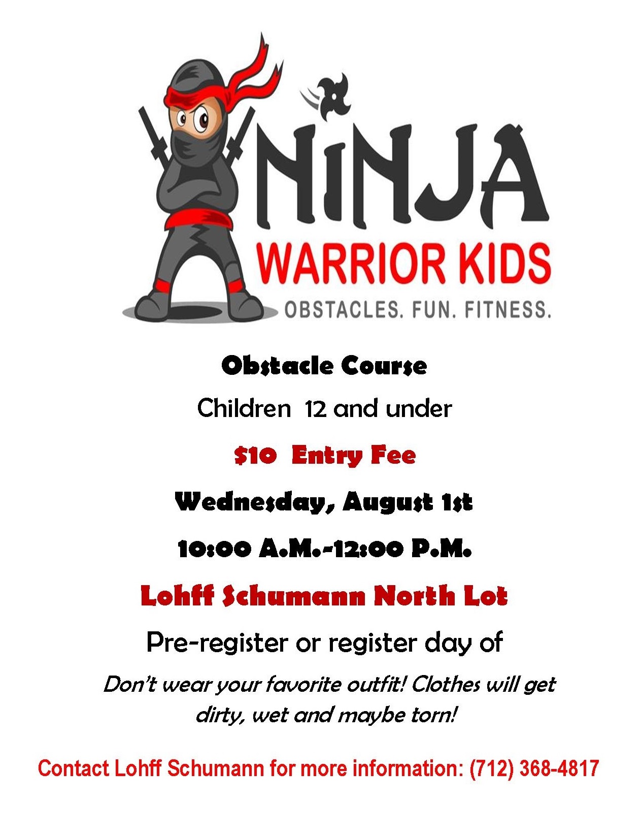 Kids Ninja Warrior Obstacle Course City of Holstein, IA